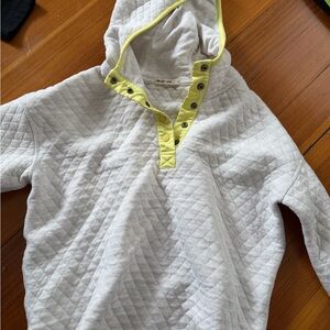 Marine Layer Quilted Hoodie with Yellow Trim